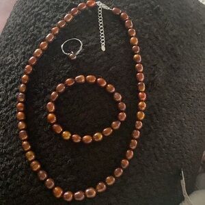 Elegant Brown Tahitian Pearl Jewelry Set